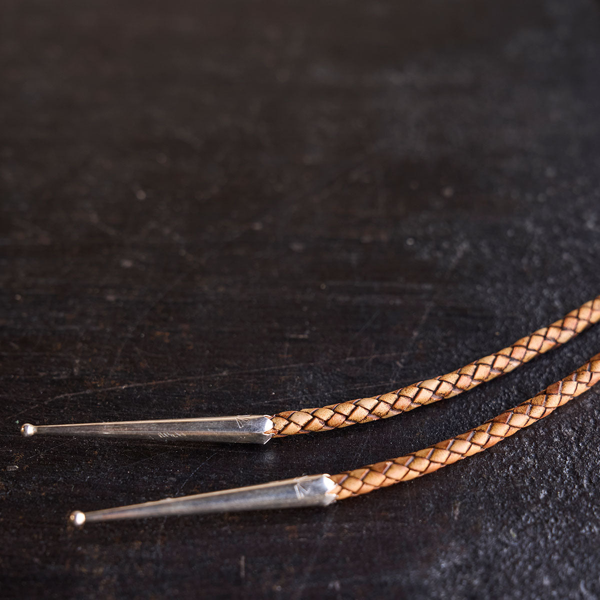No.10 Braided Leather Bolo Tie | Sterling Silver & Turquoise