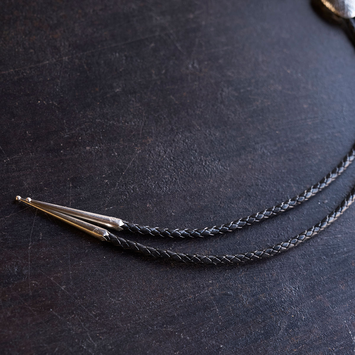 No.10 Braided Leather Bolo Tie | Sterling Silver & Turquoise
