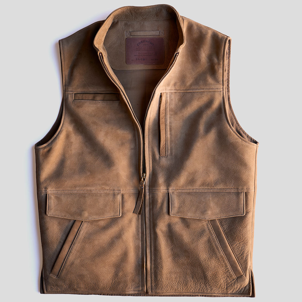No.209 Kodiak Travel Vest | Nubuck Coyote Tan