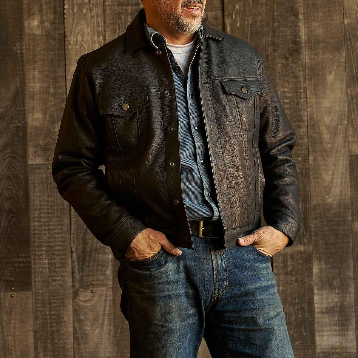 No.210 Dean Jacket | LE Deerskin Black x15
