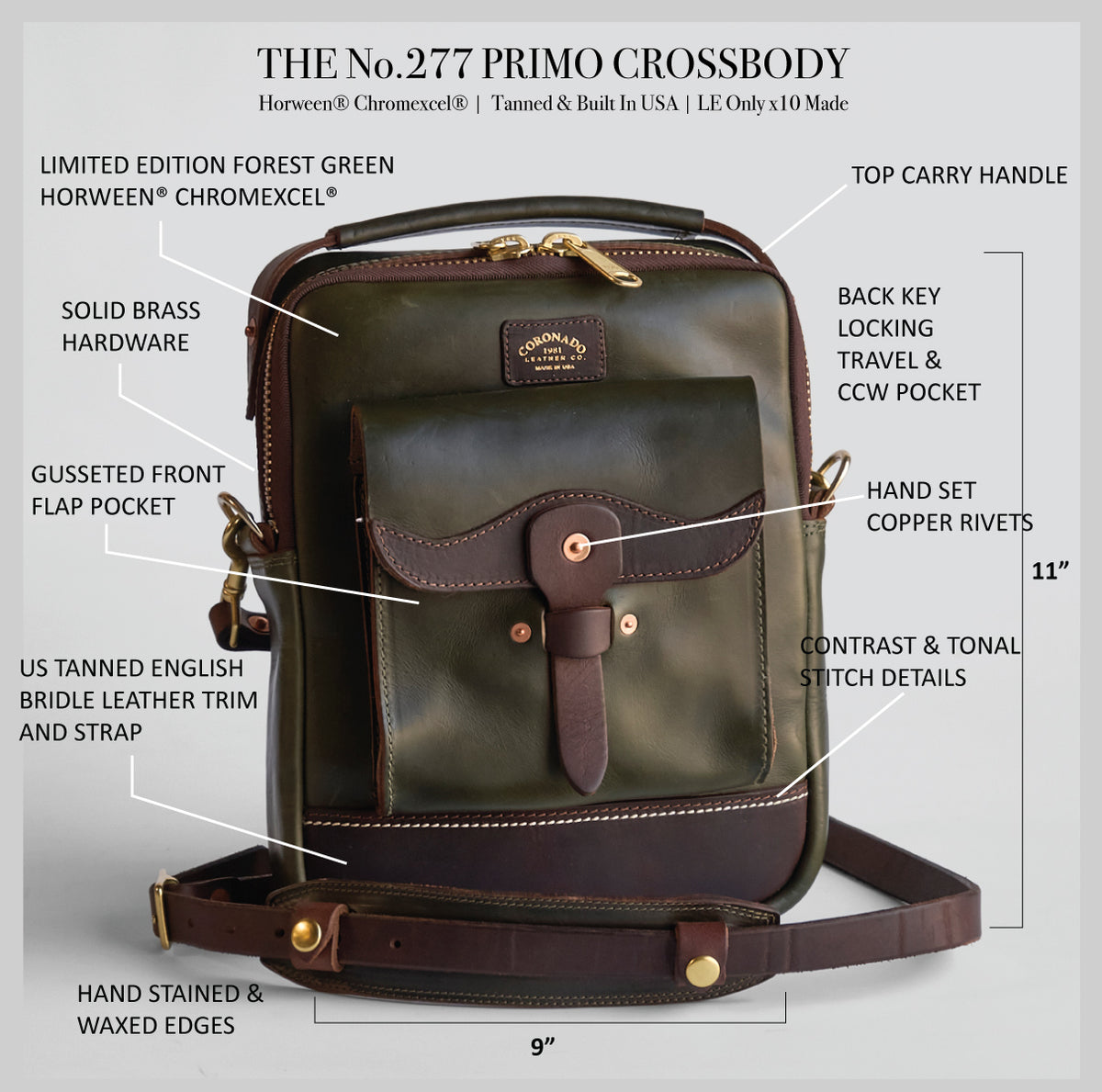 The Primo Crossbody No.277 | CXL® Forest Green