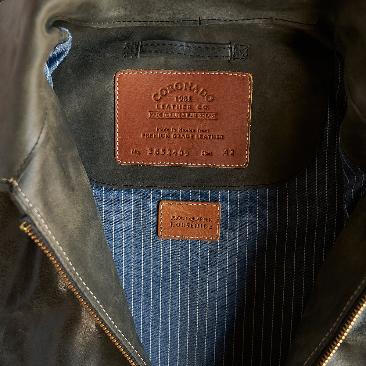 No.65 Vintage Horsehide Jacket | Marbled Charcoal