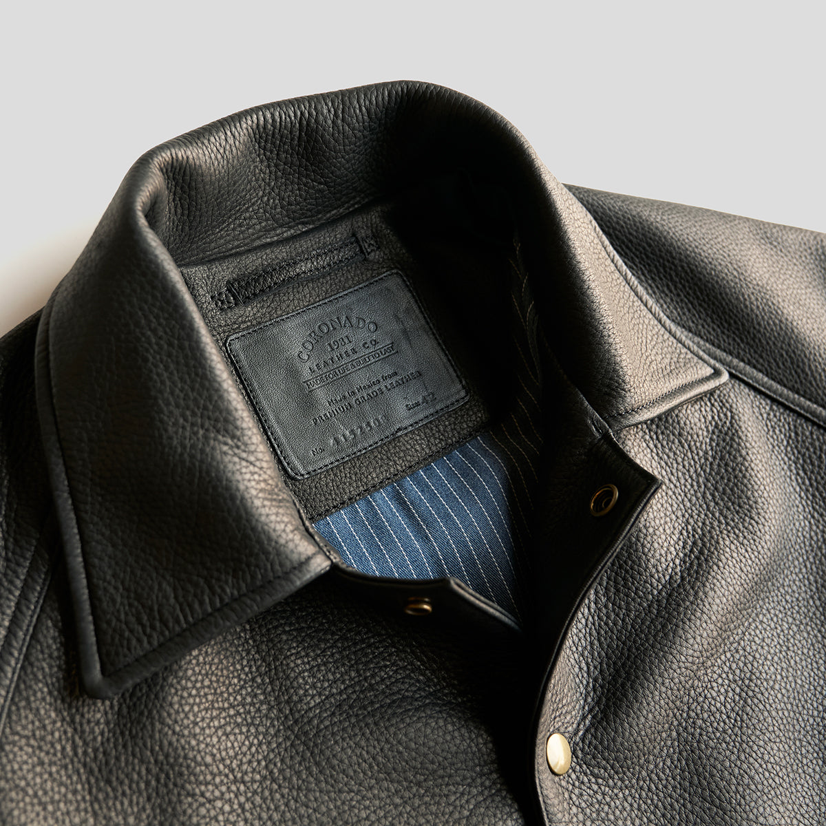 No.415 Vintage Snap Raglan | Black Italian Deerskin