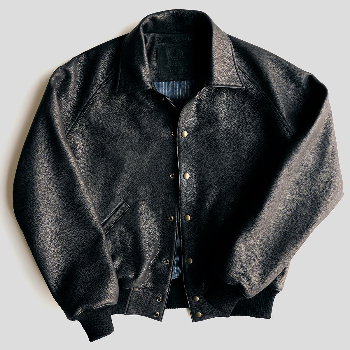No.415 Vintage Snap Raglan | Black Italian Deerskin