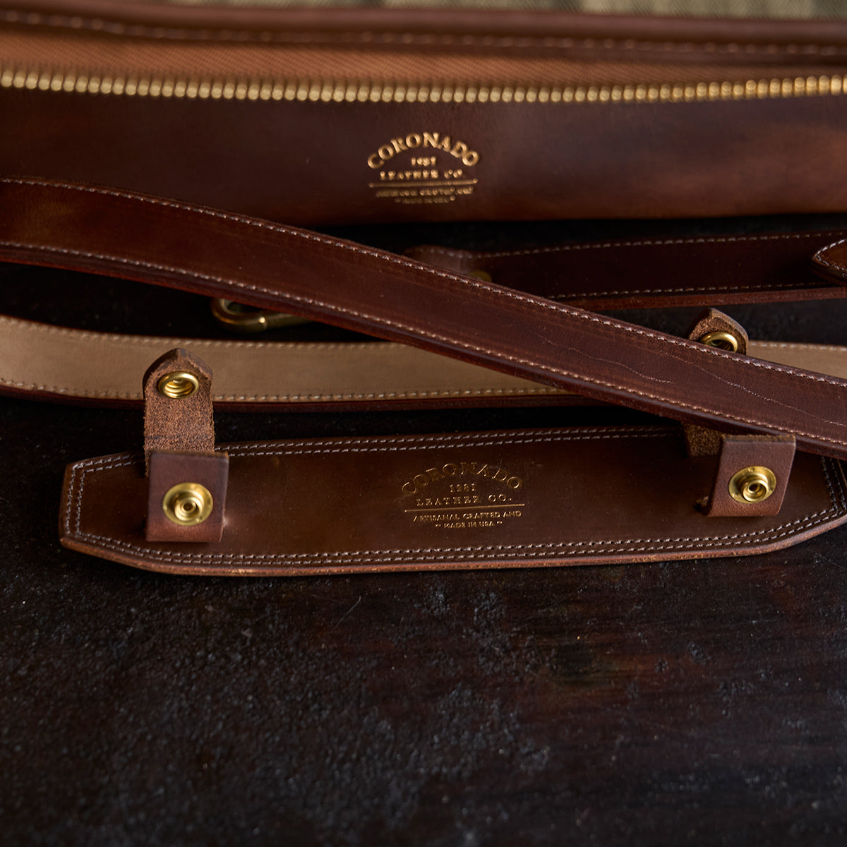 No.541 Chicago Shell Briefcase | Horween® Dark Cognac x3
