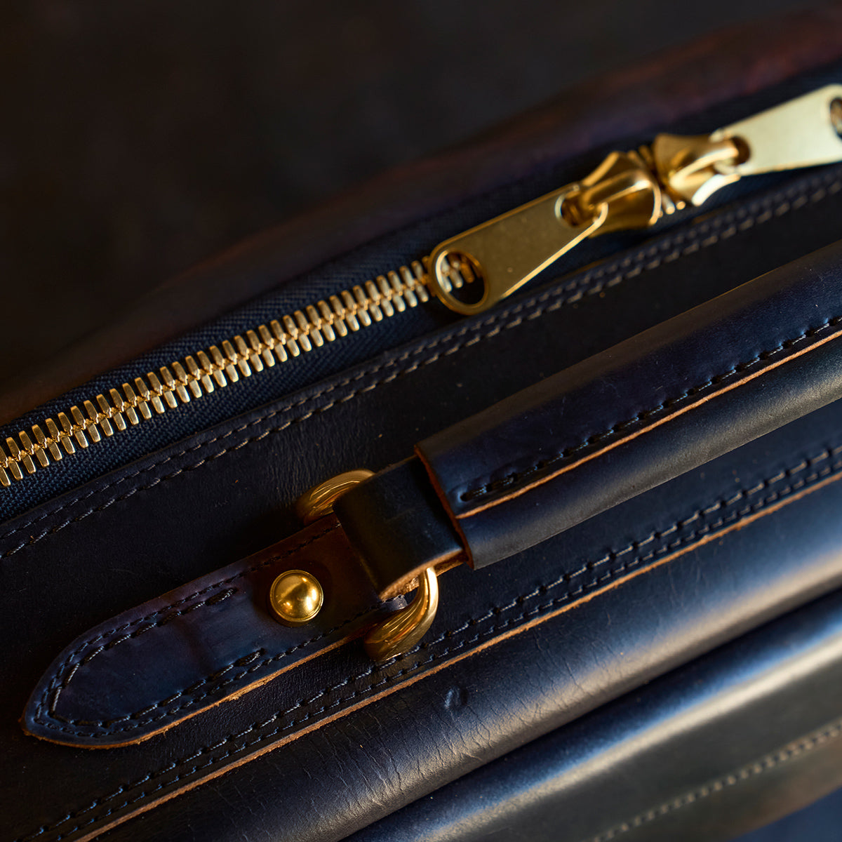 No.541 Chicago Shell Briefcase | Horween® Tumbled Black (x6)