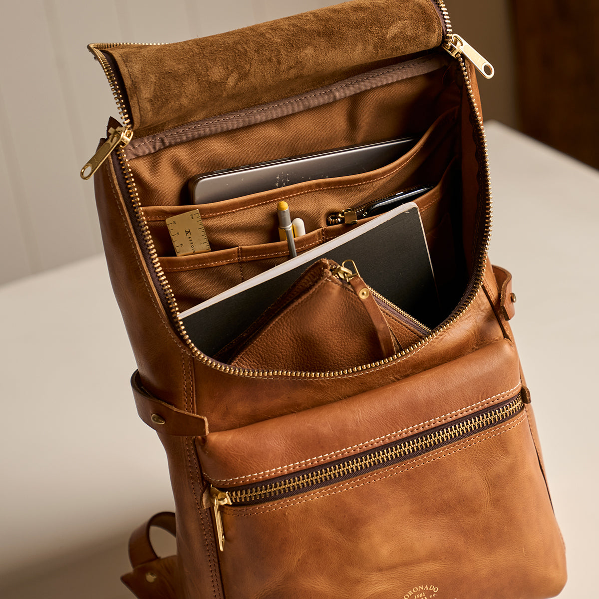 No.755 Top-Zip Backpack | Americana Brown