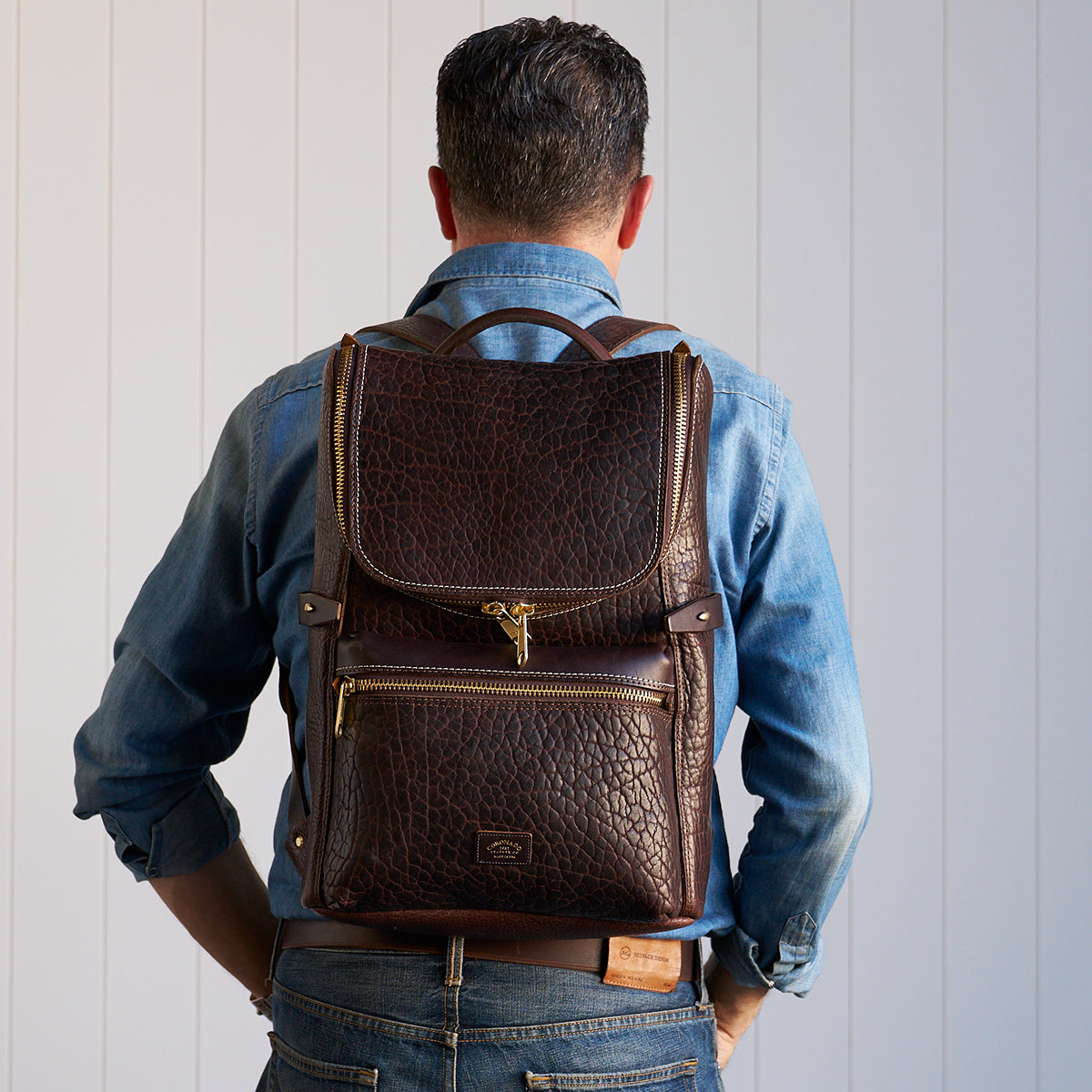 No.755 Top-Zip Backpack | Bison Walnut