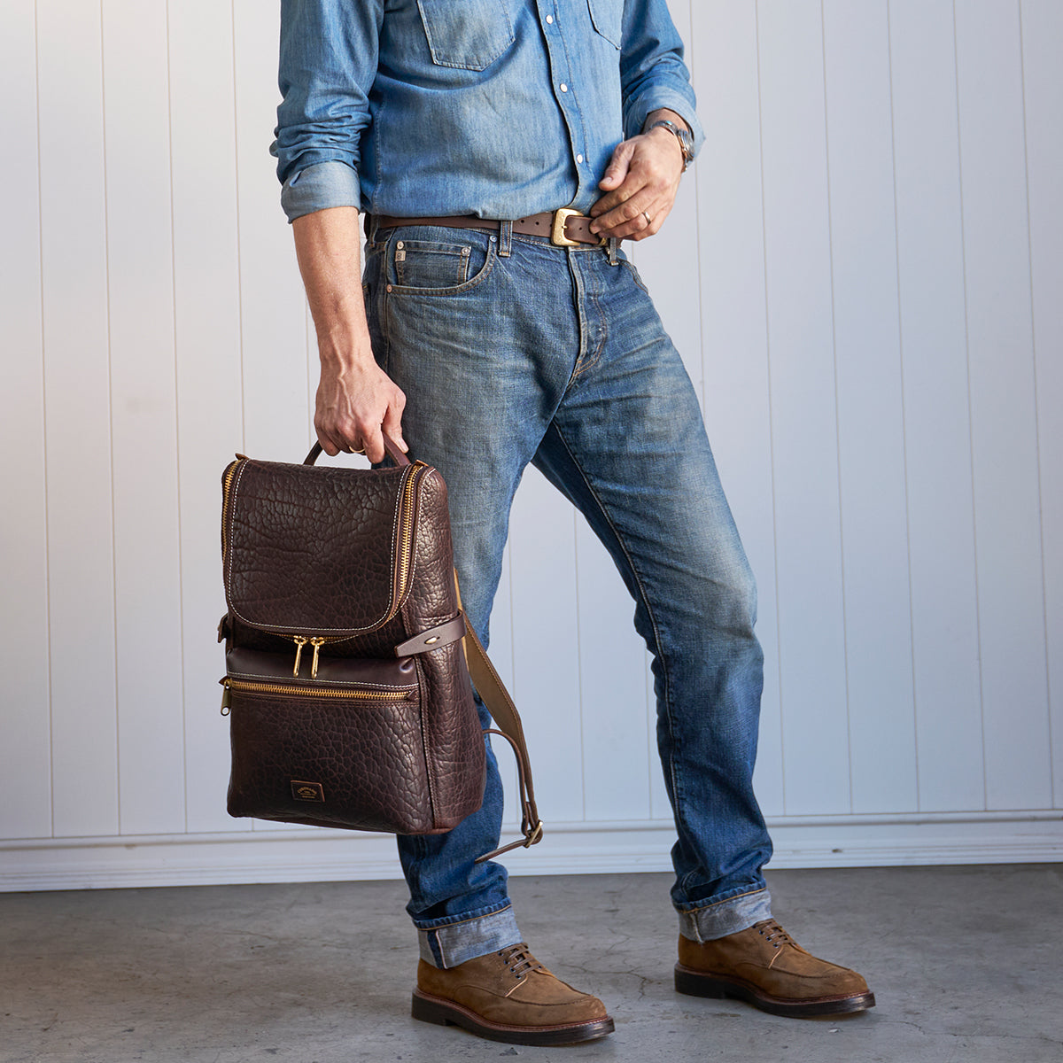 No.755 Top-Zip Backpack | Bison Walnut