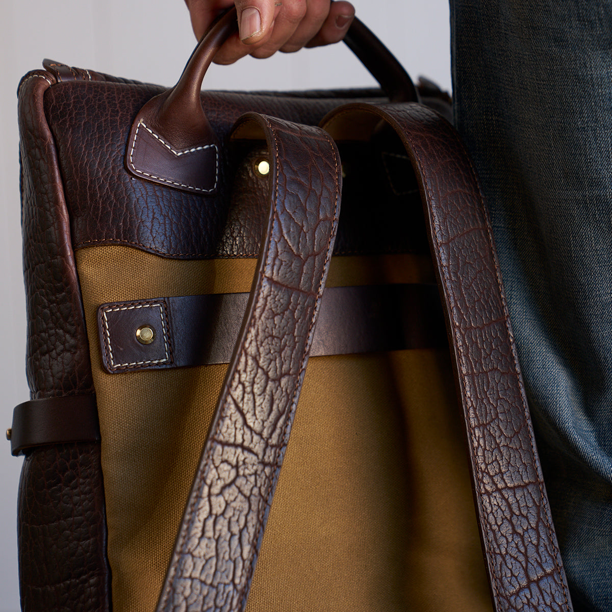 No.755 Top-Zip Backpack | Bison Walnut