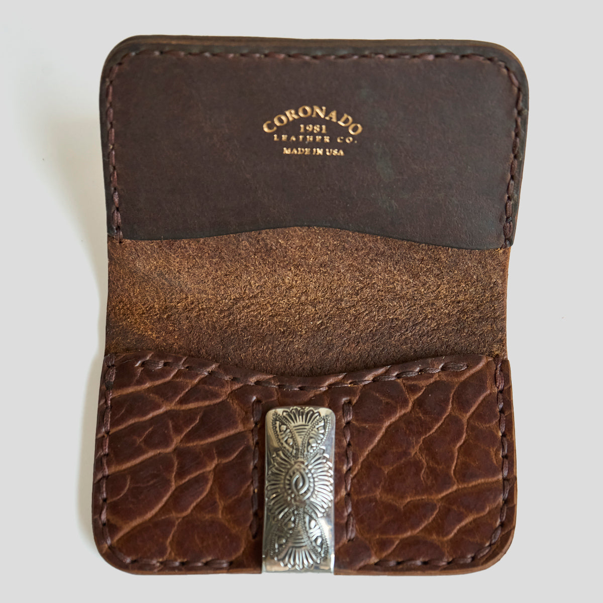 No.14 Heritage Silver Clip Wallet | Walnut Bison