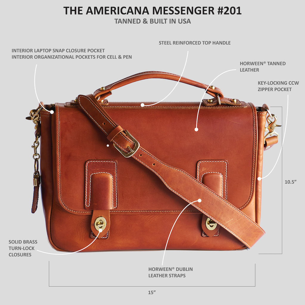 No.201 Americana Messenger | Horween® Natural