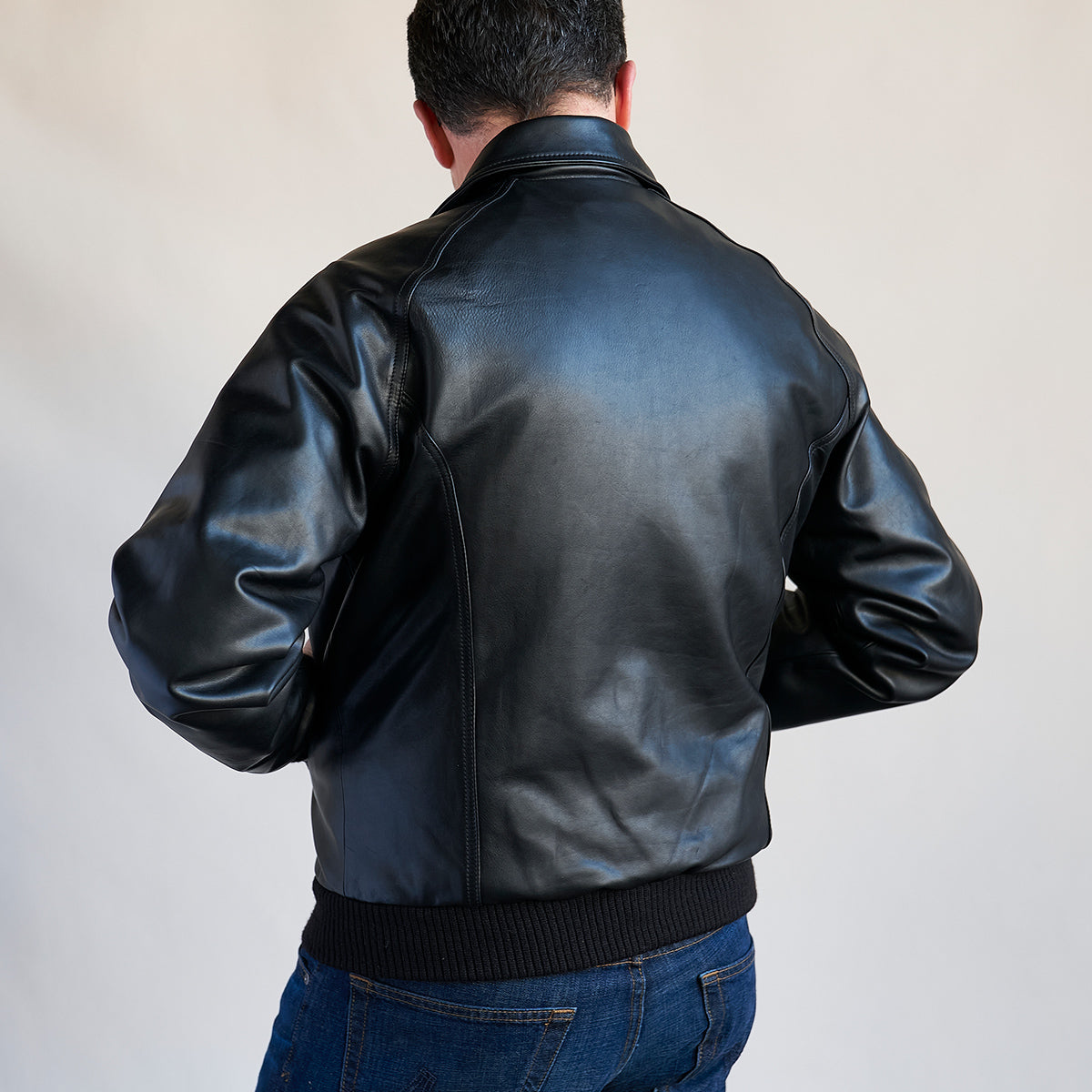 No.410 Raglan Jacket | LE Vintage Horsehide Blk/Gray