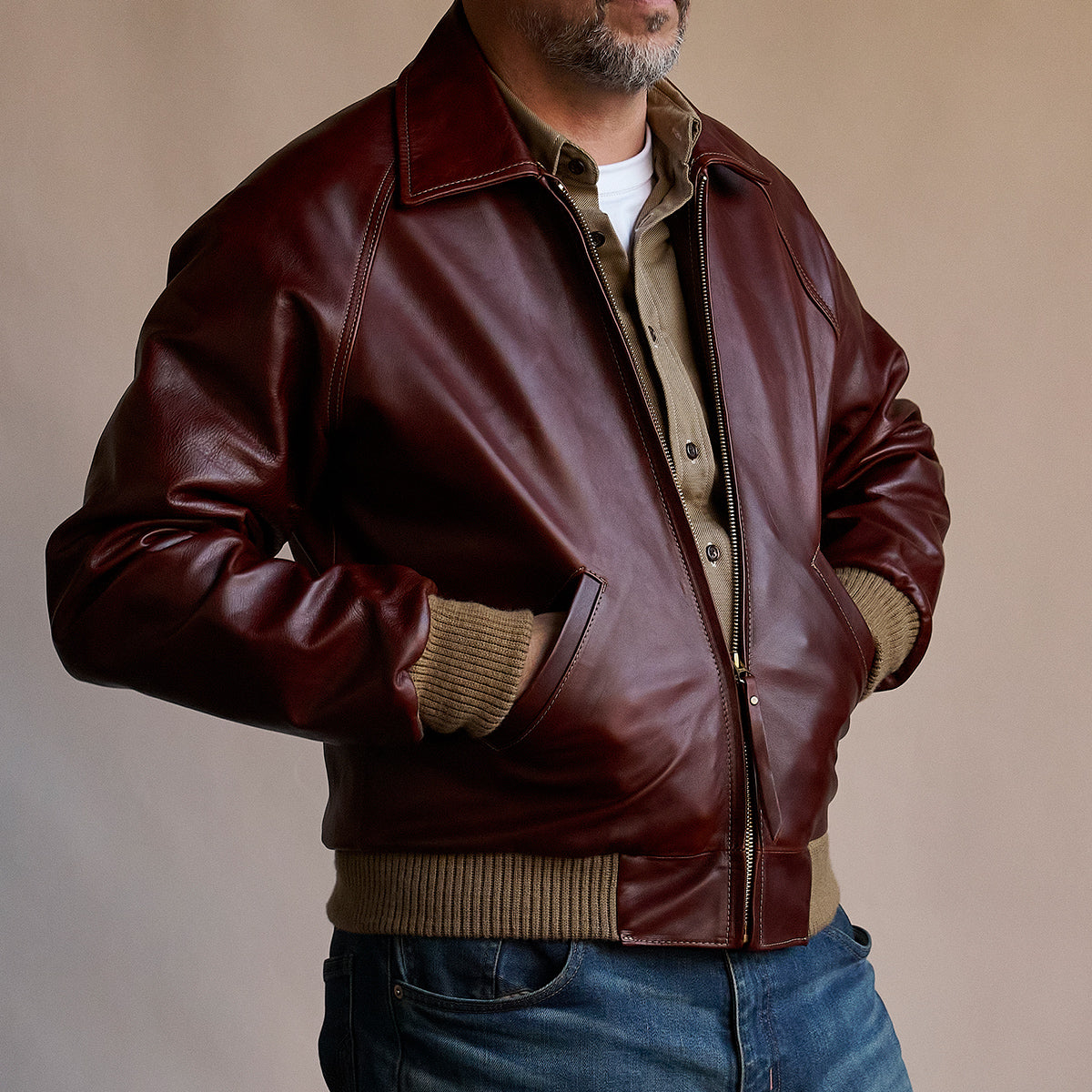 No.410 Raglan Jacket | LE Vintage Horsehide Cognac