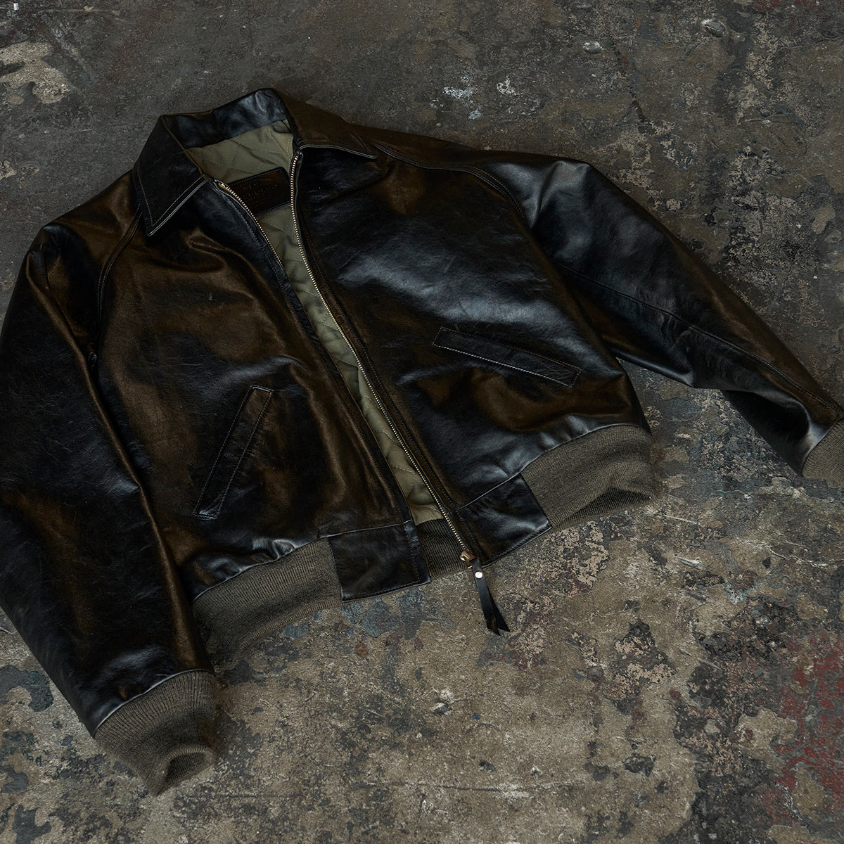 No.410 Raglan Jacket | LE Vintage Horsehide Black
