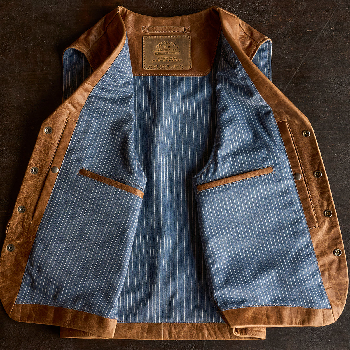 No.29 Western Lapel Vest | Distressed Saddle (L.E.)