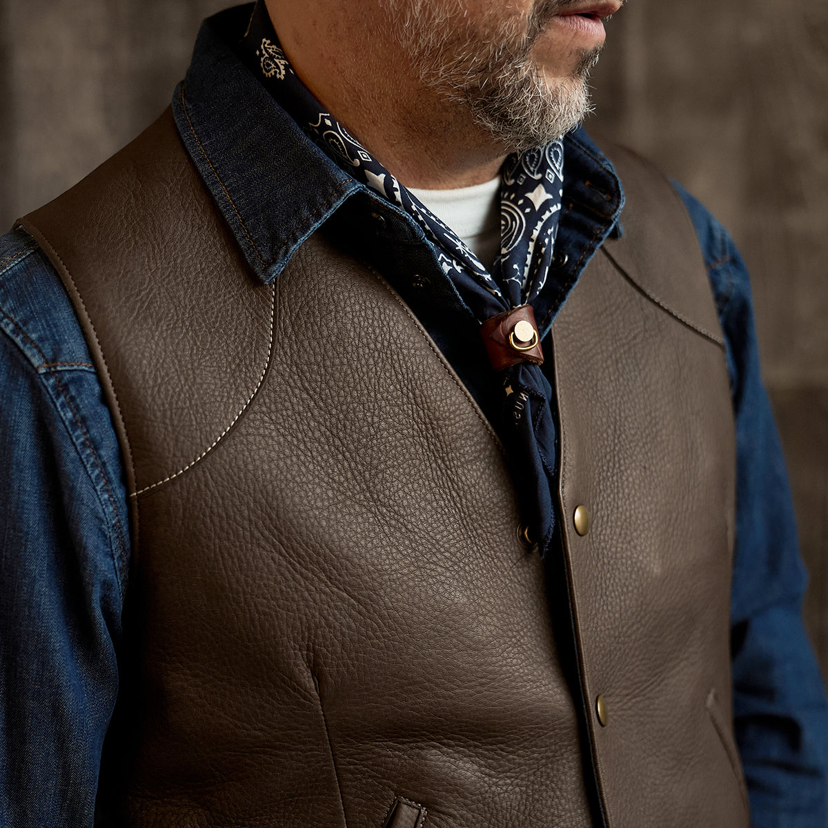 No.485 Sienna Vest | Italian Deerskin Brown