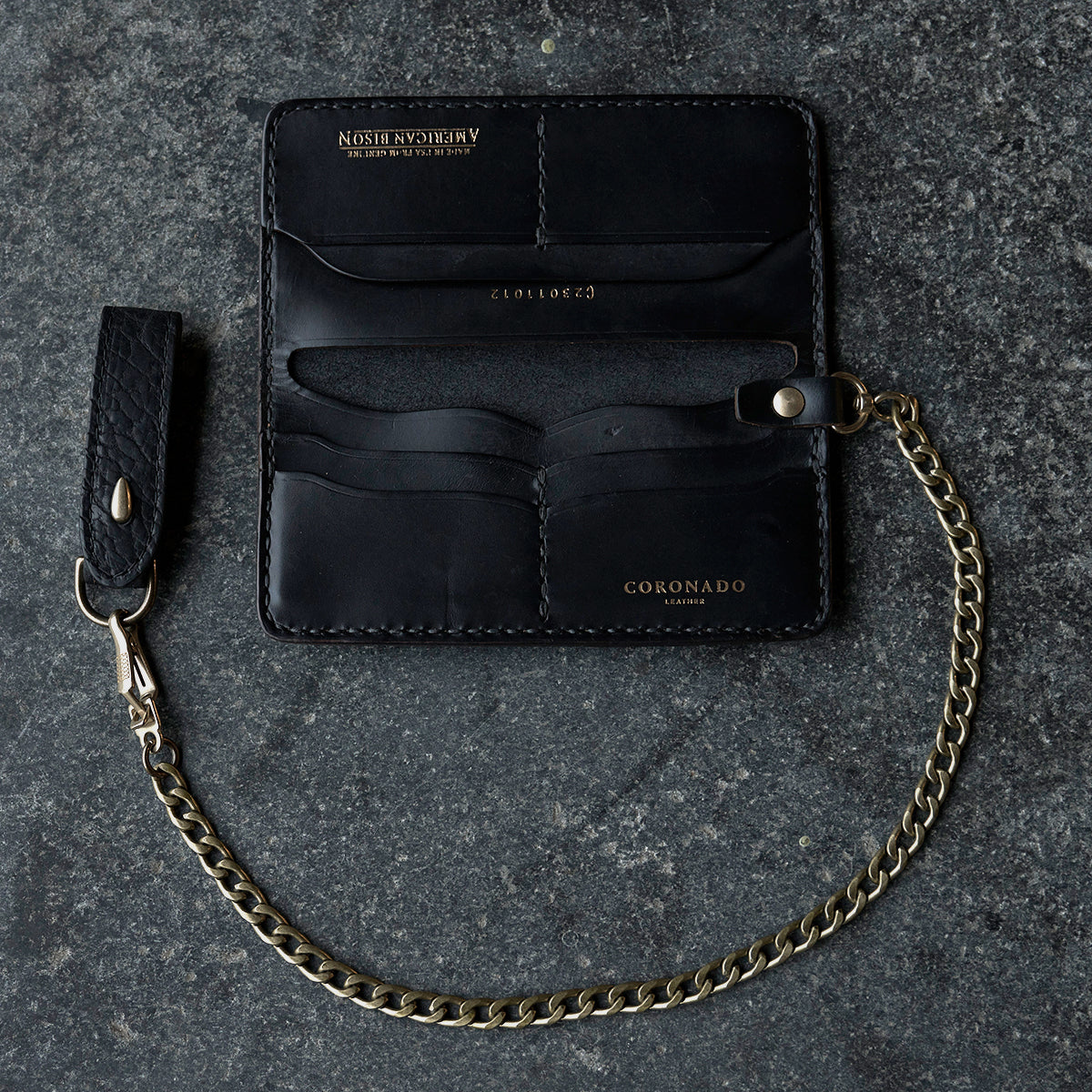 NO.830 Long Wallet | Shrunken Bison Black