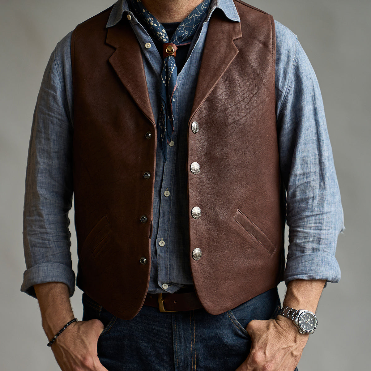 The No.29 Lapel Vest | Bison Brown