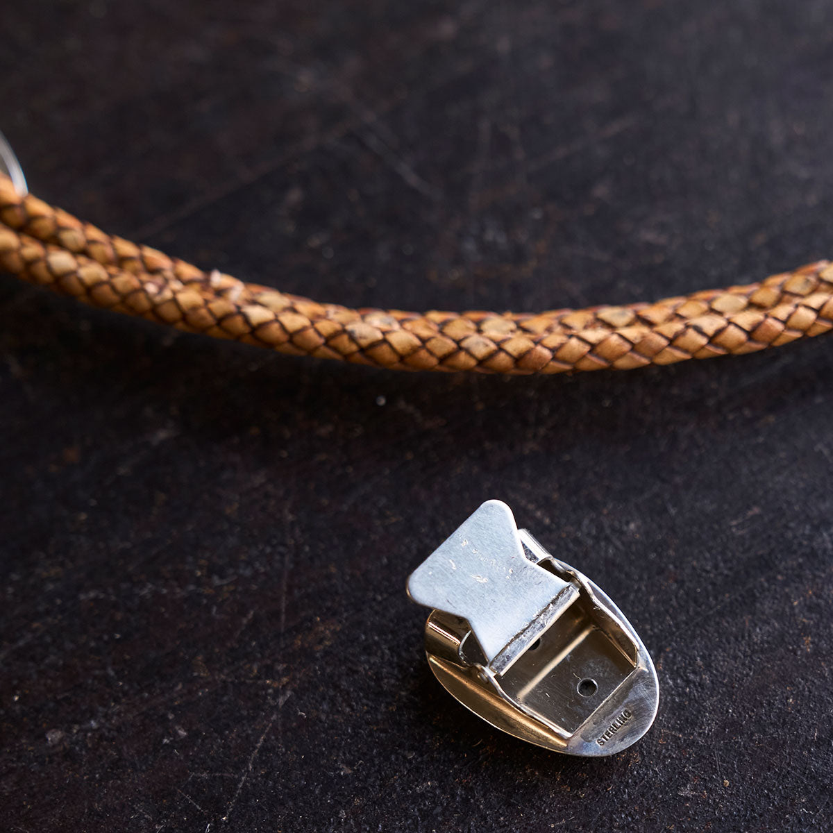 No.10 Braided Leather Bolo Tie | Sterling Silver & Turquoise