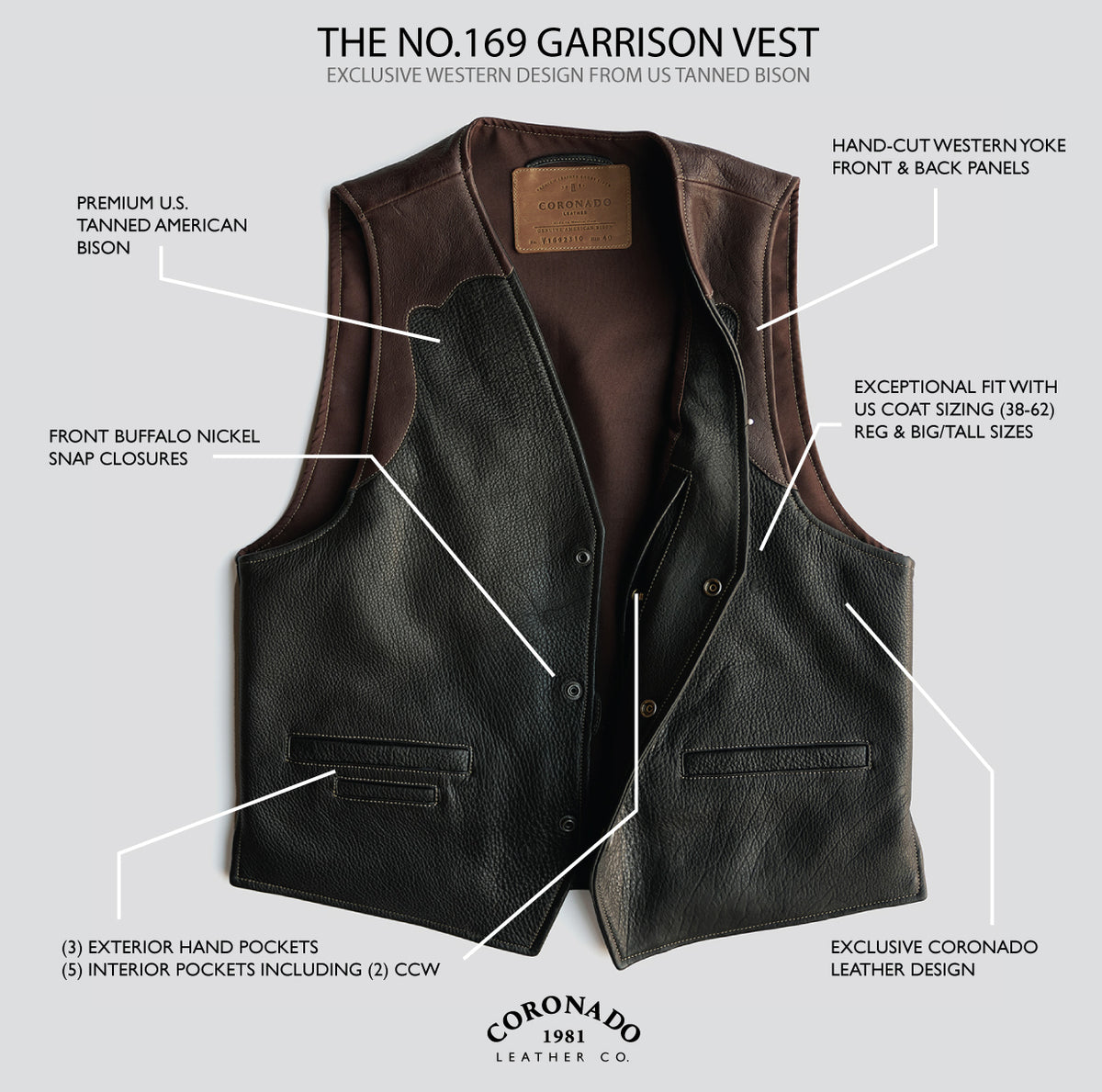 No.169 Garrison Vest | Bison