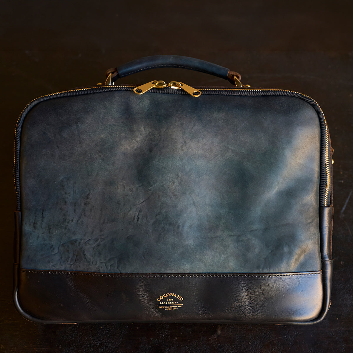 No.541 Chicago Shell Briefcase | Horween® Tumbled Black (x6)