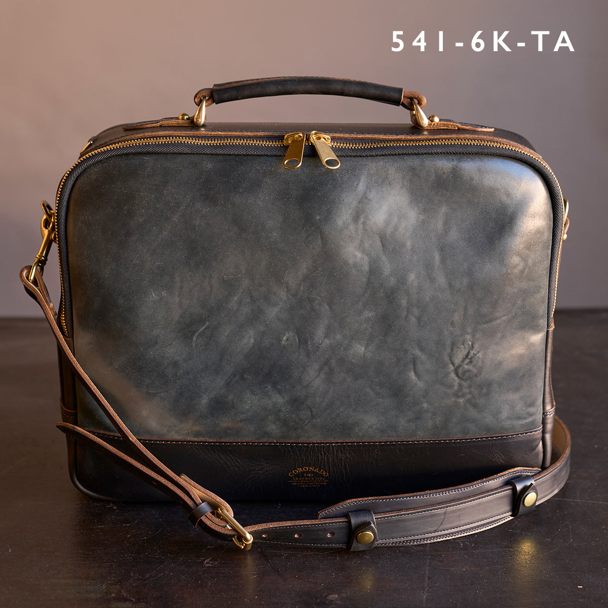 No.541 Chicago Shell Briefcase | Horween® Tumbled Black (x6)