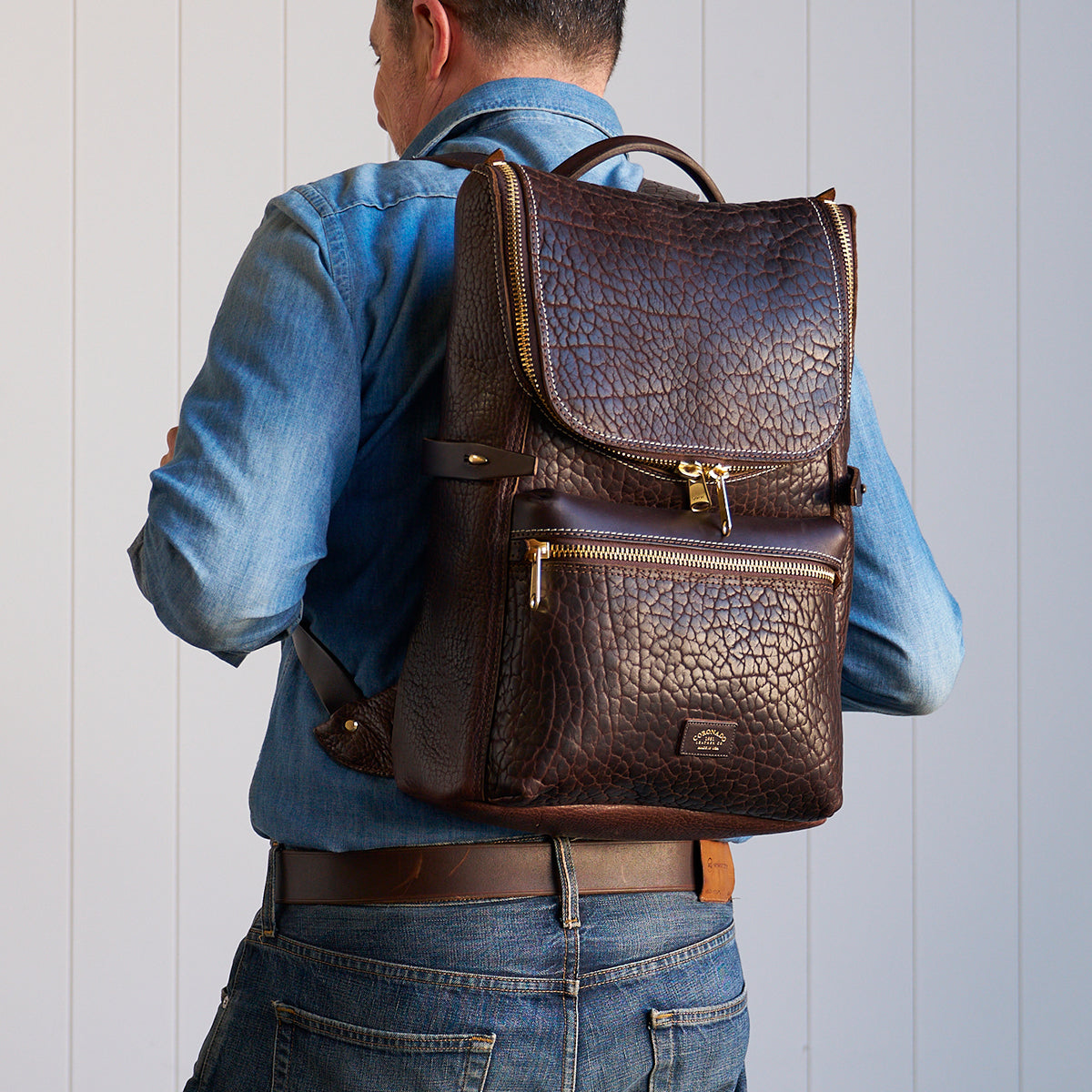 No.755 Top-Zip Backpack | Bison Walnut