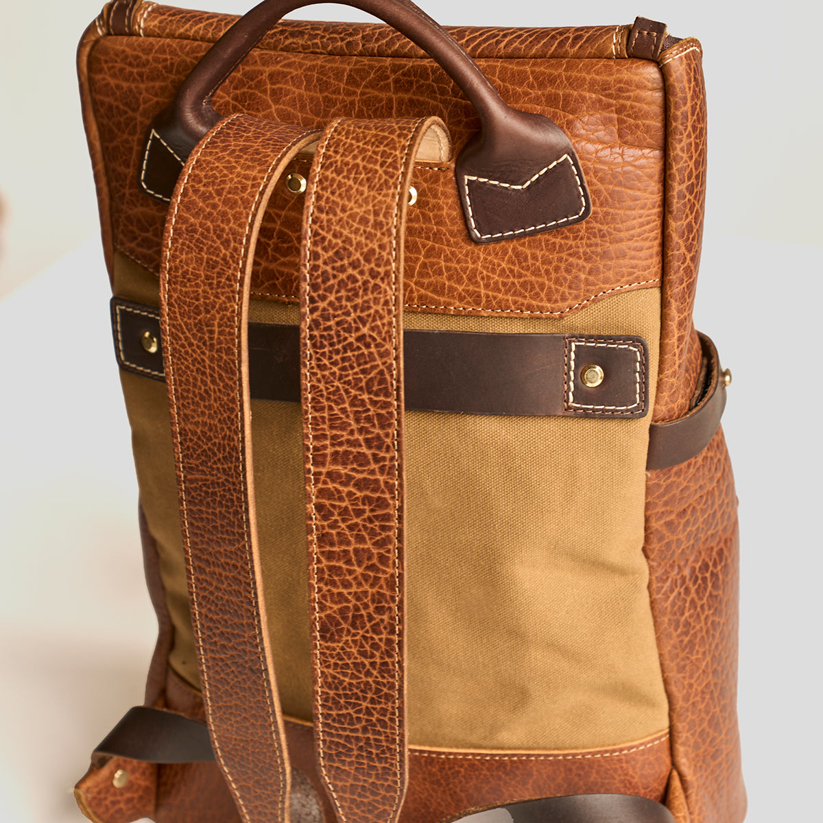 No.755 Top-Zip Backpack | Bison Walnut
