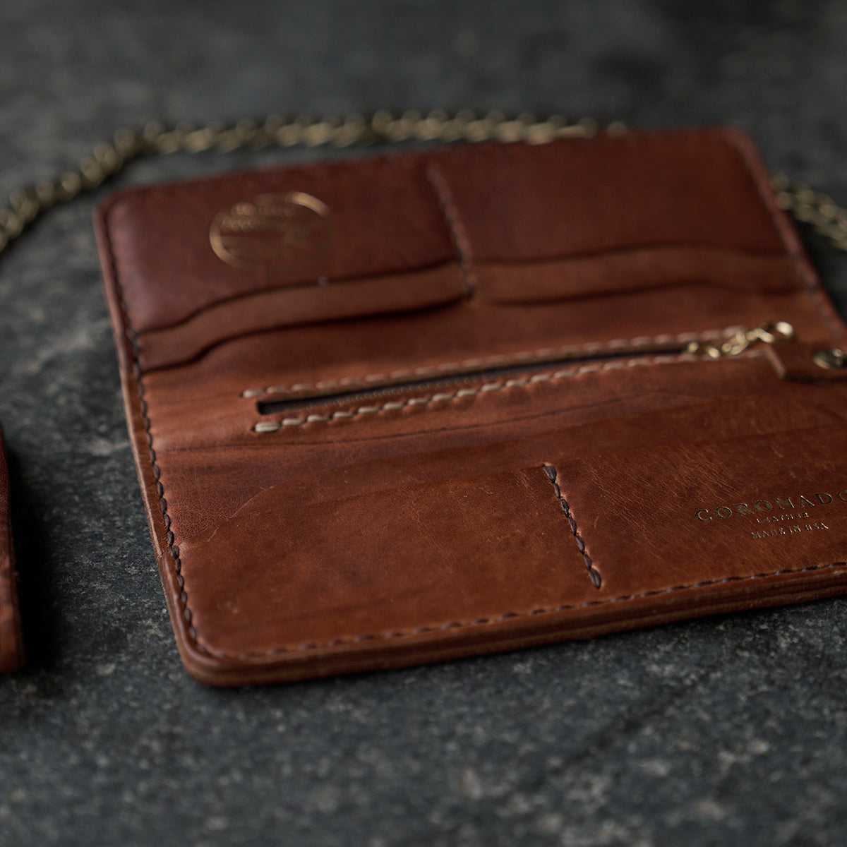 No.830 Long Vintage Stone-Washed Wallet