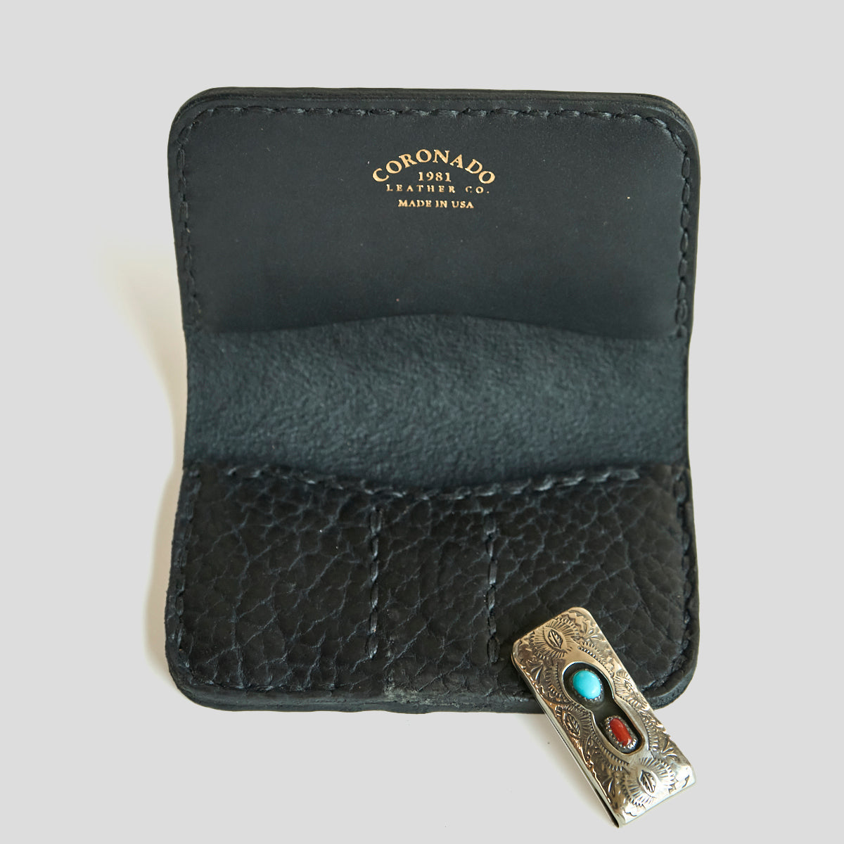 No.14 Heritage Silver Clip Wallet | Black Bison