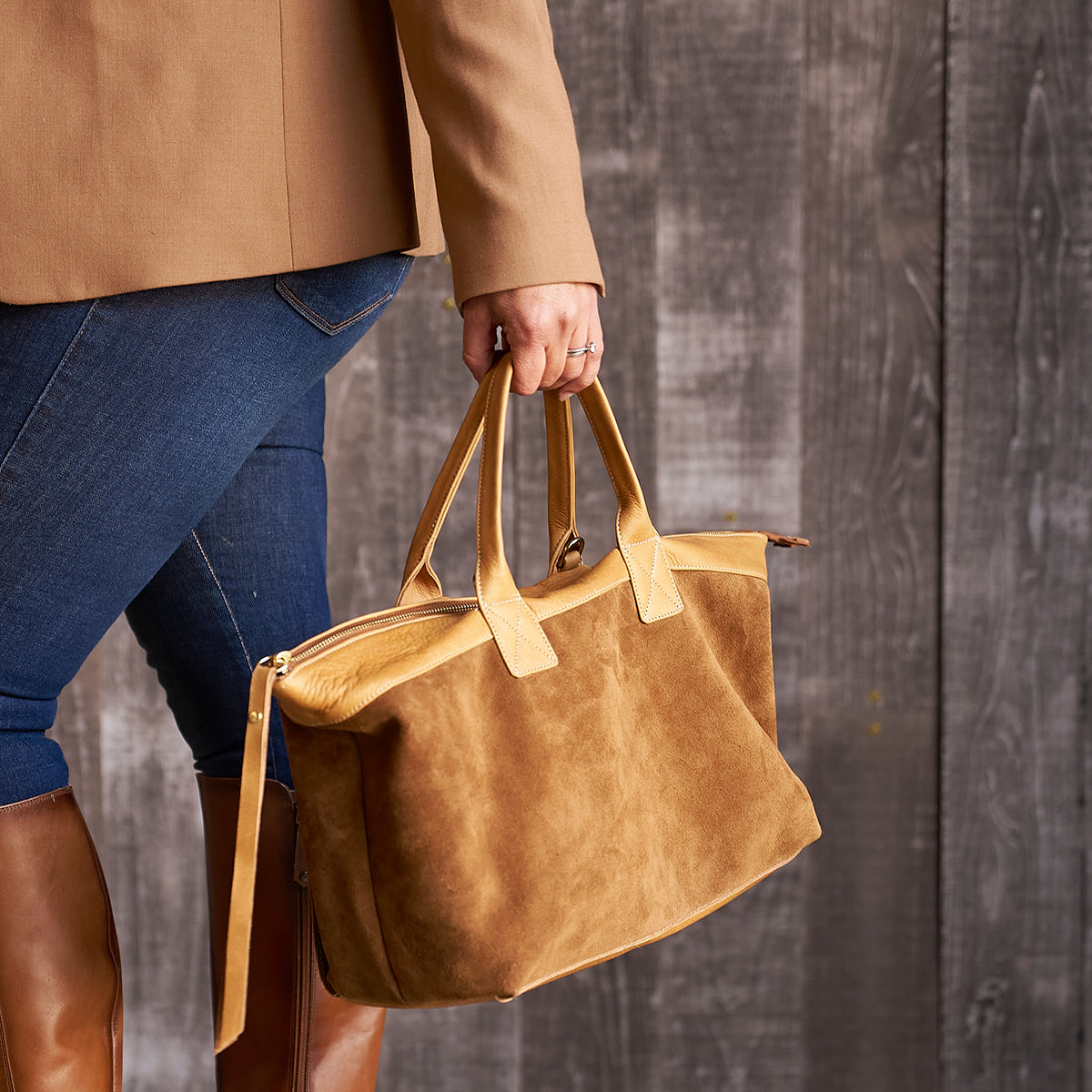 No.670 Monterey Satchel | Tan Suede