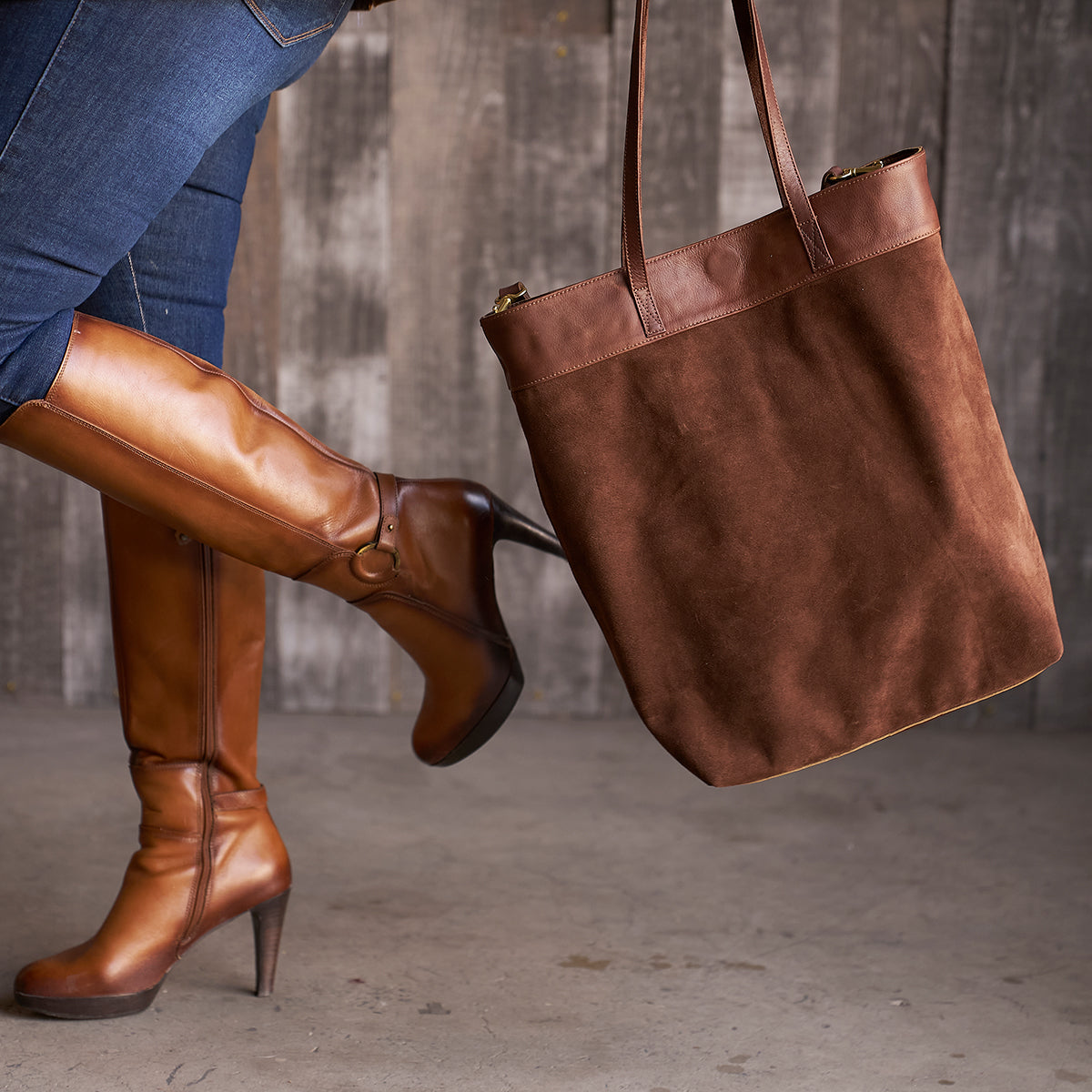 No.980 Monterey Tote | Brown Suede