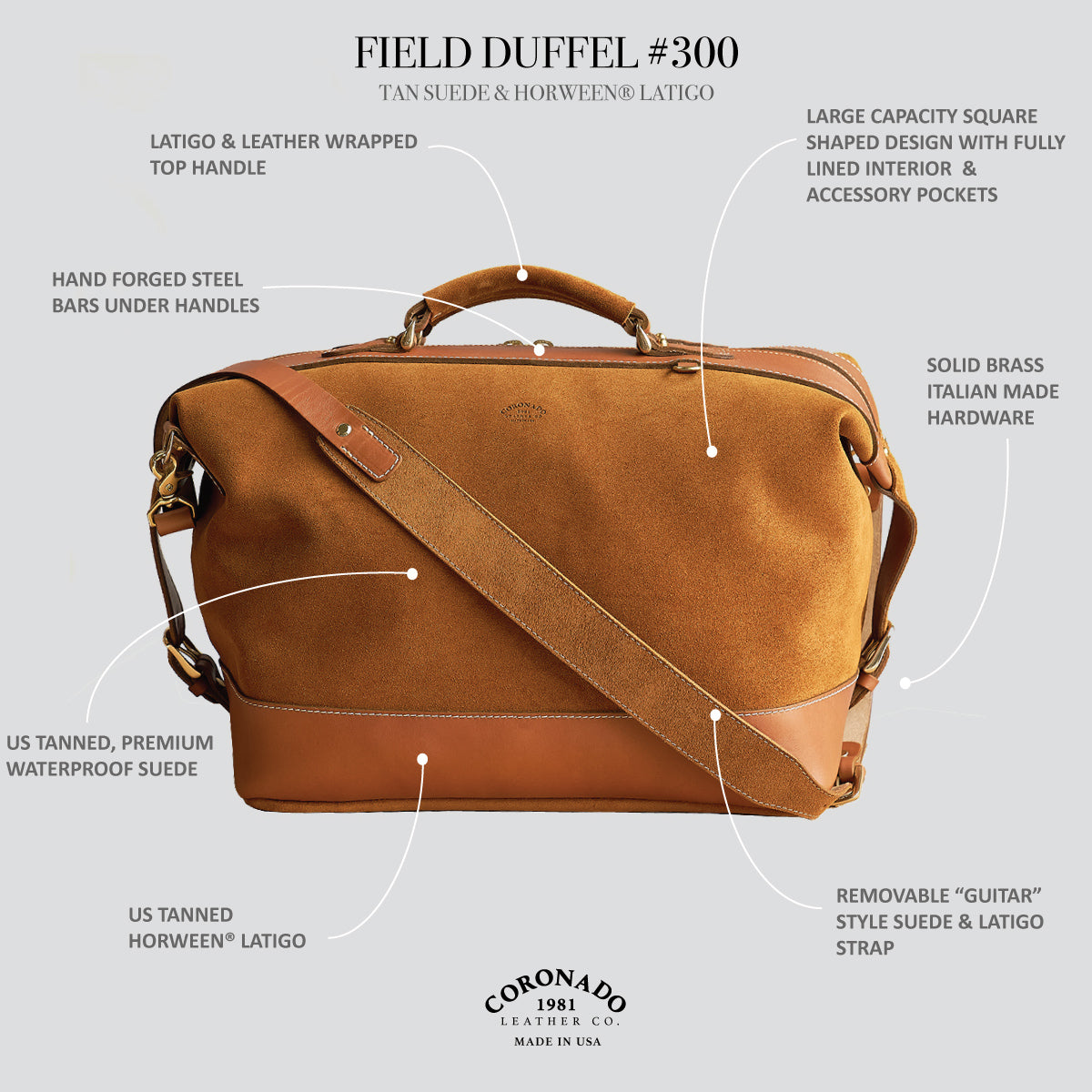 No.300 Field Duffel | WP Tan Suede