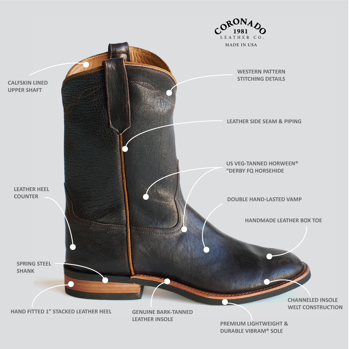 No.10 Horsehide Roper | Horween® Aspen Brown