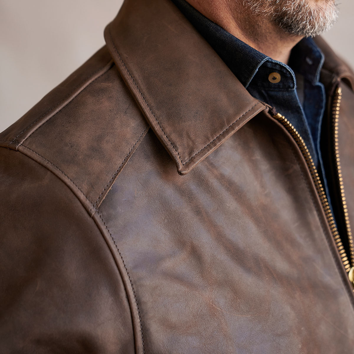 No.320 Garrison Jacket | Horsehide Vintage Brown