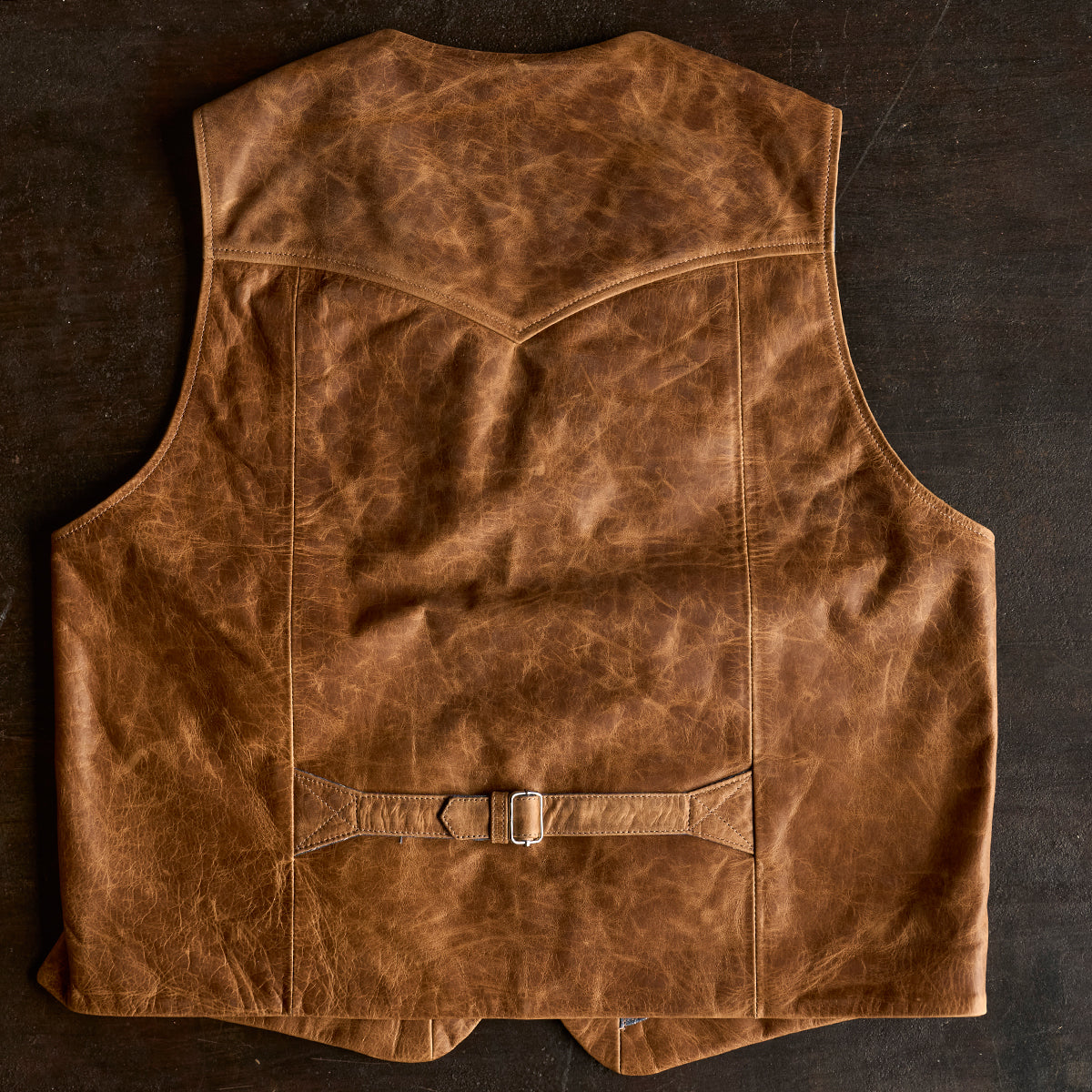 No.29 Western Lapel Vest | Distressed Saddle (L.E.)