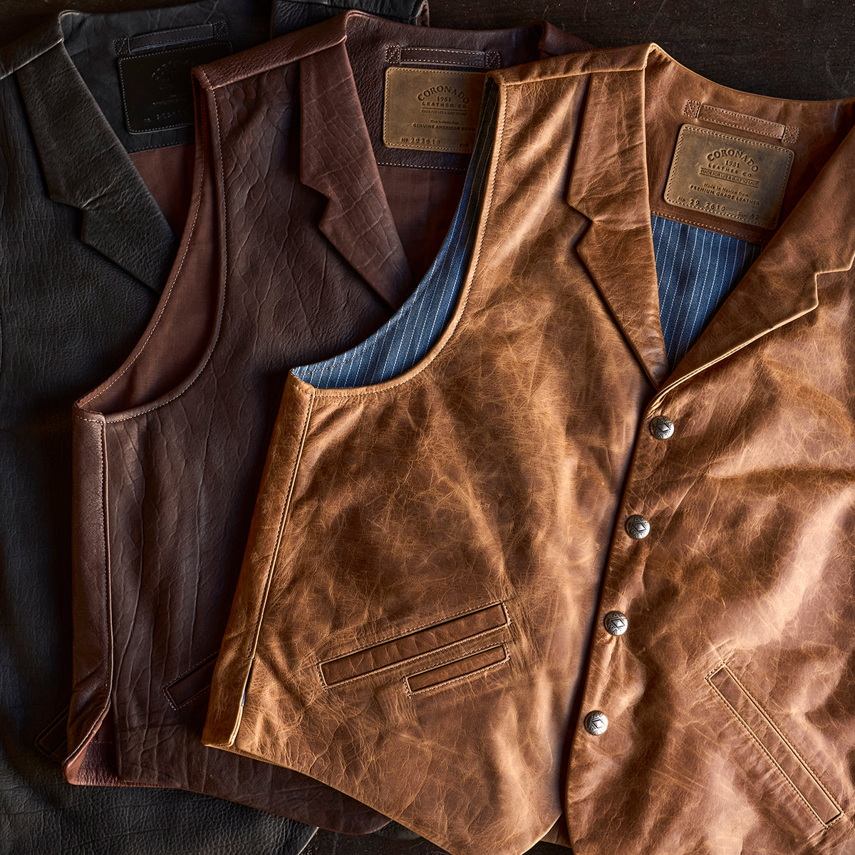 No.29 Western Lapel Vest | Distressed Saddle (L.E.)