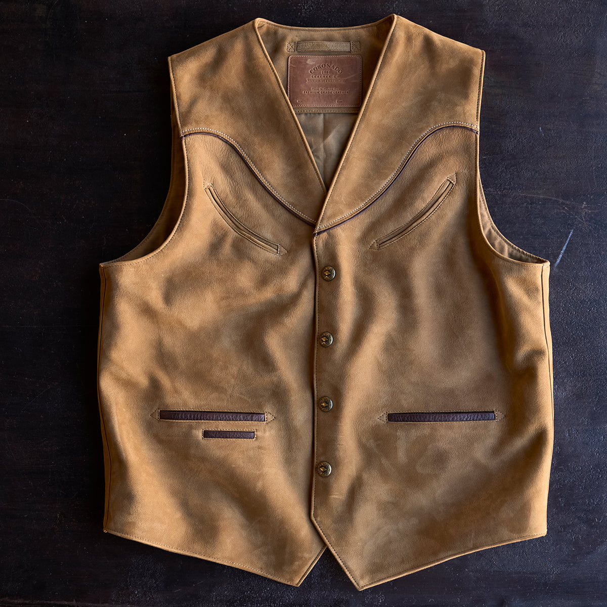 No.484 Vaquero Vest | Brown Nubuck