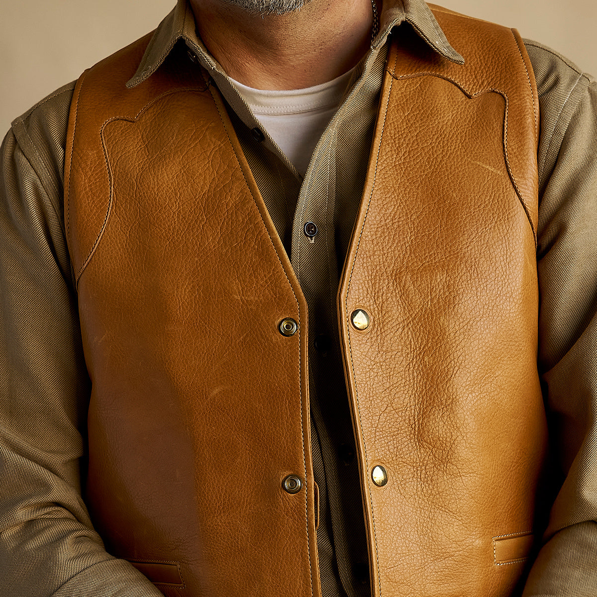 No.169 Garrison Vest | LE Saddle Tan