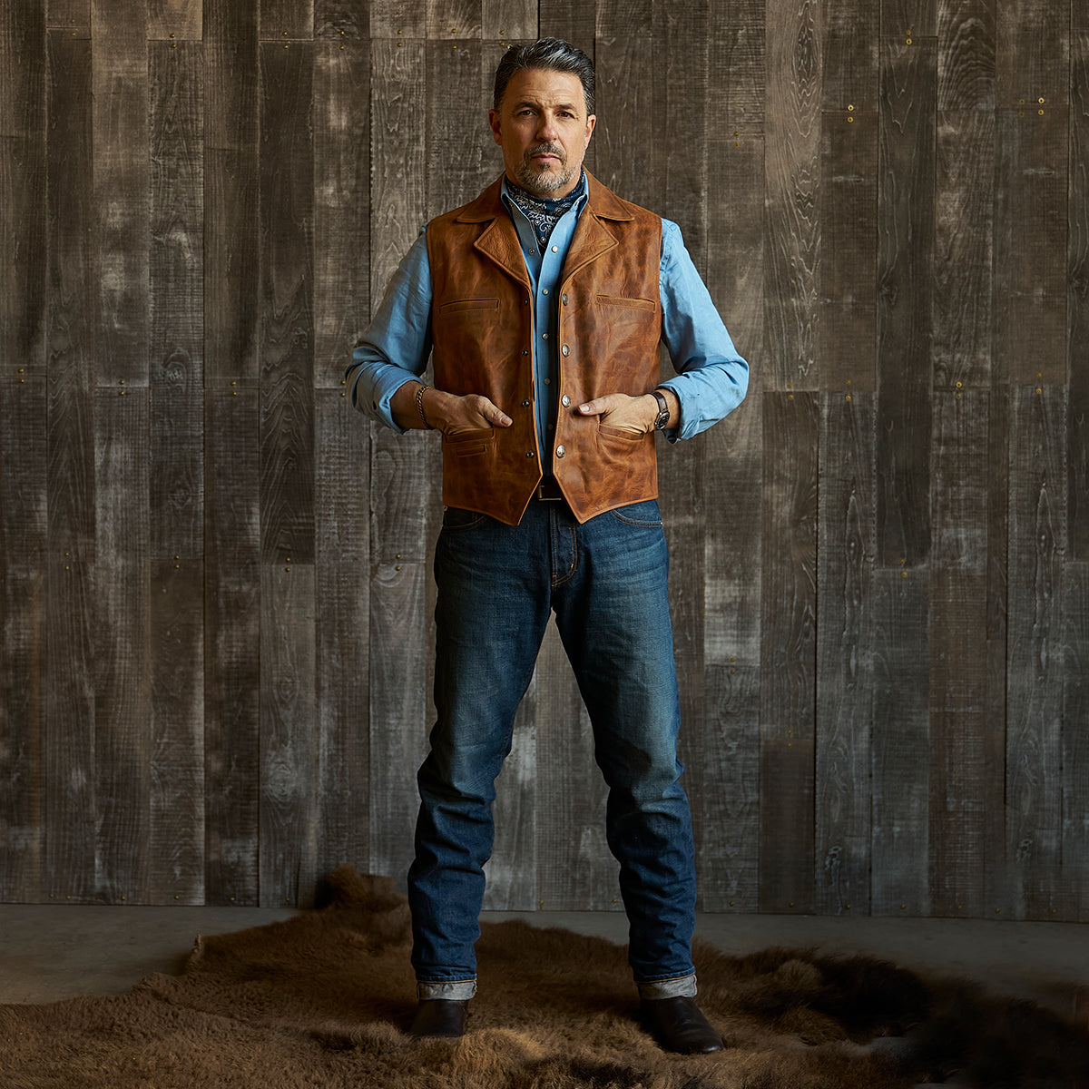 No.39 Indy Bison Ranchers Vest | Saddle Tan