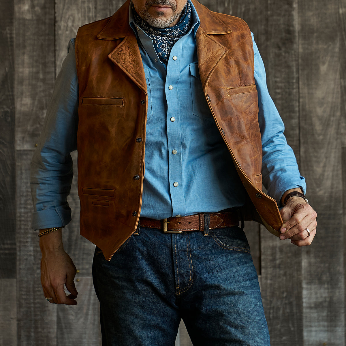 No.39 Indy Bison Ranchers Vest | Saddle Tan