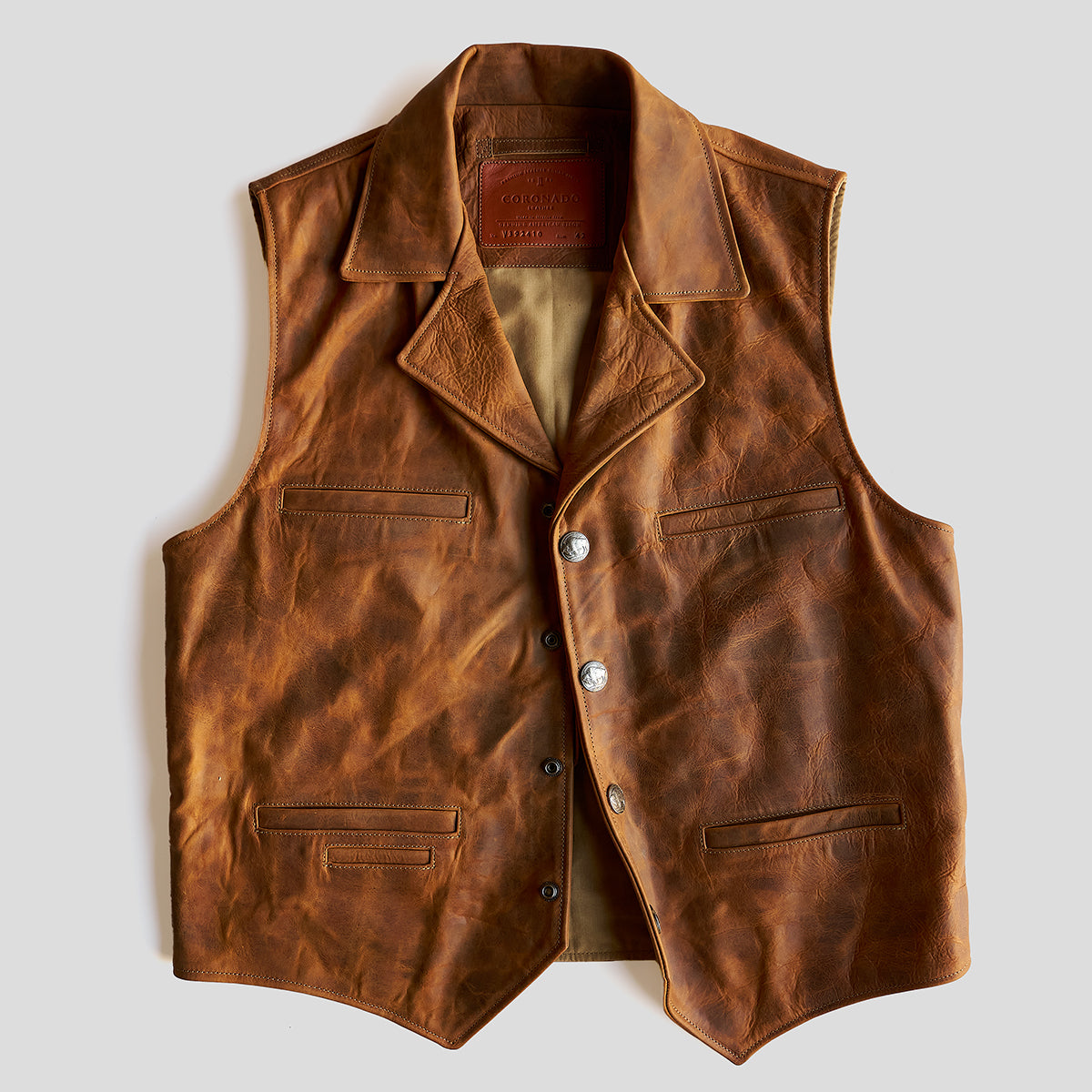 No.39 Indy Bison Ranchers Vest | Saddle Tan