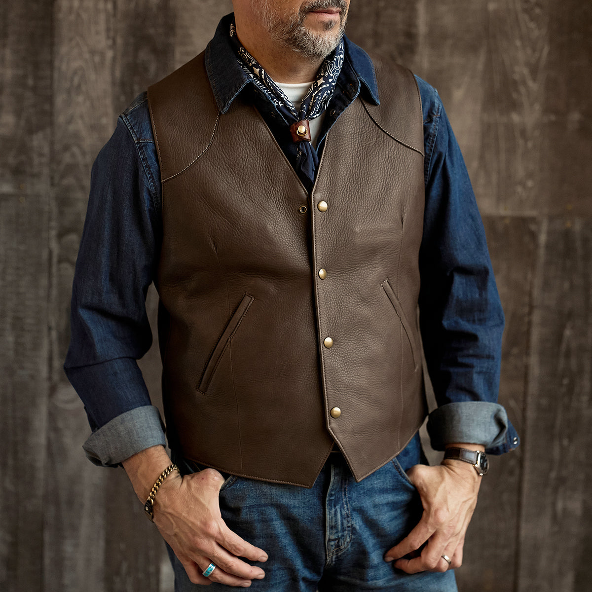 No.485 Sienna Vest | Italian Deerskin Brown