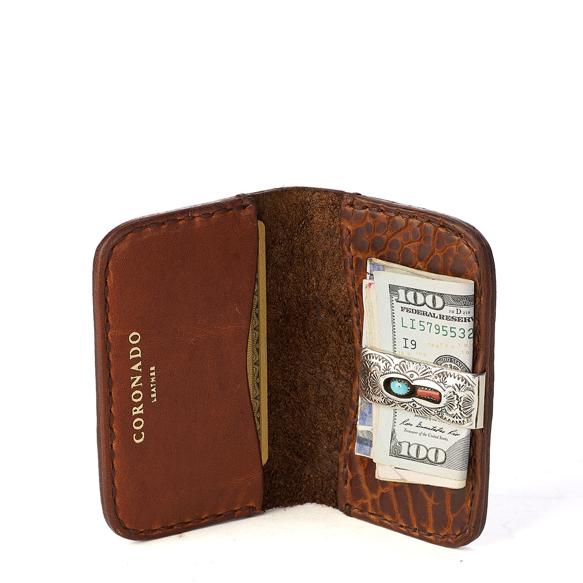 No.14 Heritage Silver Clip Wallet | Brown Bison