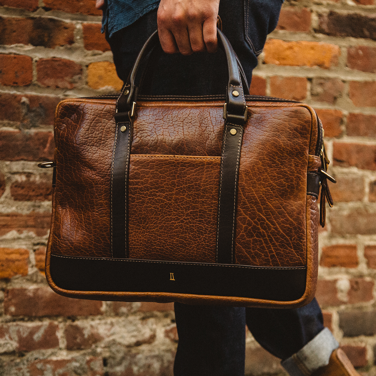 No.551 Slim Briefcase | Bison Walnut